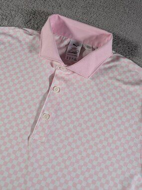 Puma x Arnold Palmer Golf Polo M Pink Mattr Checkered Performance Shirt